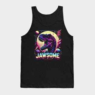 Jawsome - Synthwave T-rex Tank Top